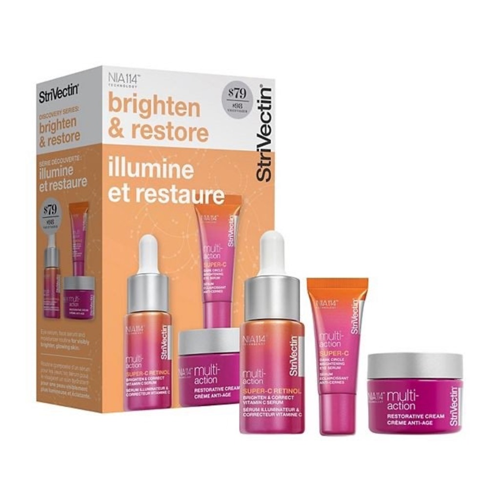 StriVectin Brighten & Restore Skincare Set Vitamin C Retinol Eye Face Cream‎ NEW